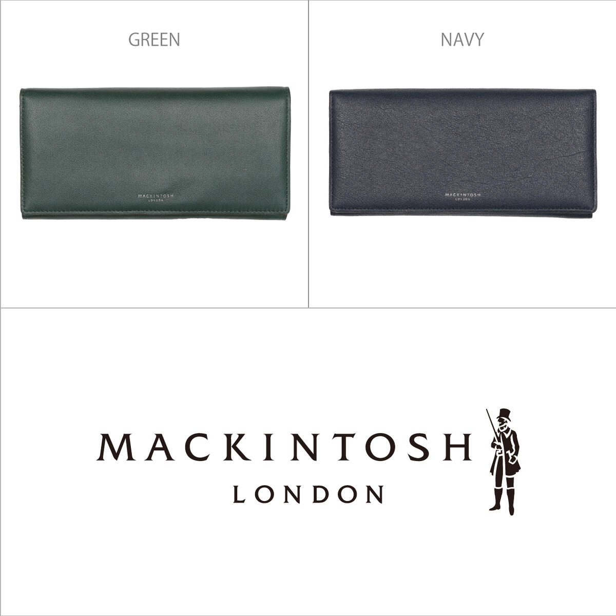 マッキントッシュ ロンドン MACKINTOSH LONDON コンフォート COMFORT フラップ ロングウォレット 長 財布 LONG WALLET 牛革 スムース ソフト シンプル 大容量 メンズ レディース ユニセックス 上品 財布 革 小物 laj5060048 GREEN NAVY 緑 紺 グリーン ネイビー