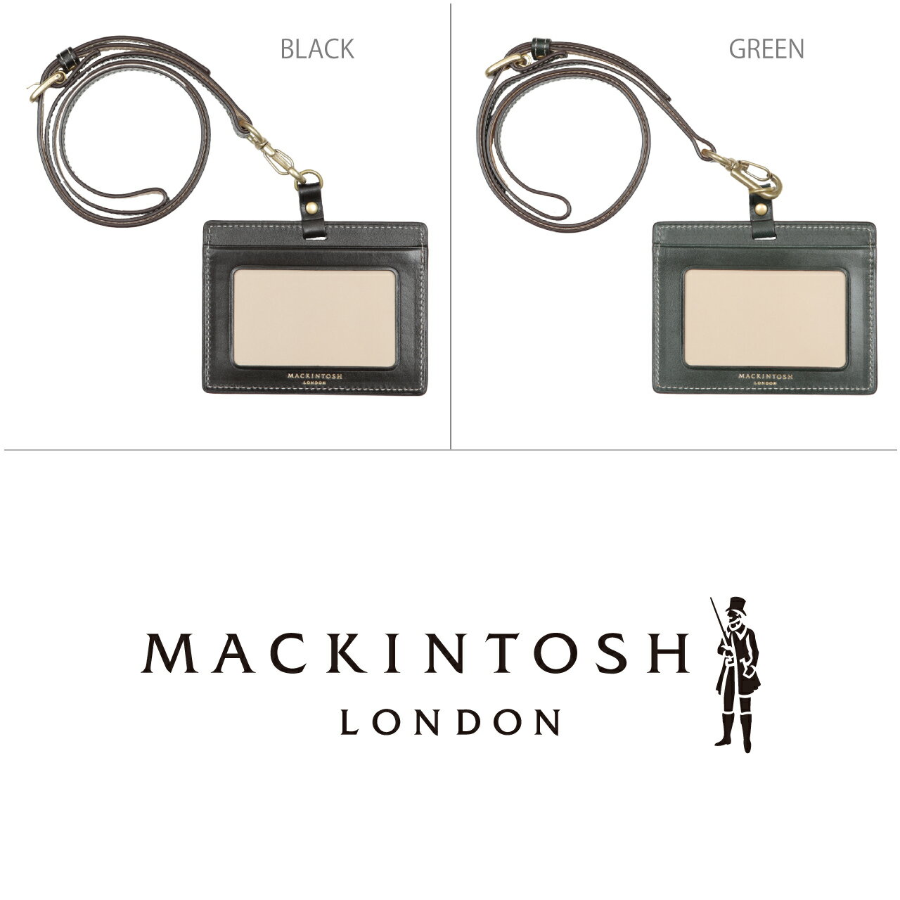 マッキントッシュ ロンドン 6060024 ヘリテイジ ID ケース 牛 革 皮 レザー ヌメ 経年変化 エイジング シンプル ミニマル 社員証 ビジネス スーツ ビジカジ カード ユニセックス 小物 黒 緑 ブラック グリーン MACKINTOSH LONDON HERITAGE CARD CASE BUSINESS BLACK GREEN