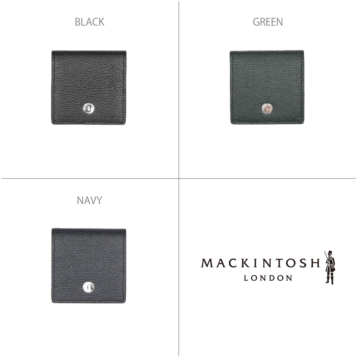 マッキントッシュ ロンドン MACKINTOSH LONDON メダル MEDAL ボックス コインケース BOX COIN CASE 小銭入れ 牛革 シュリンク 型押し ソフト シンプル コンパクト メンズ レディース ユニセックス 小物 laj6060044 BLACK GREEN NAVY 黒 緑 紺 ブラック グリーン ネイビー