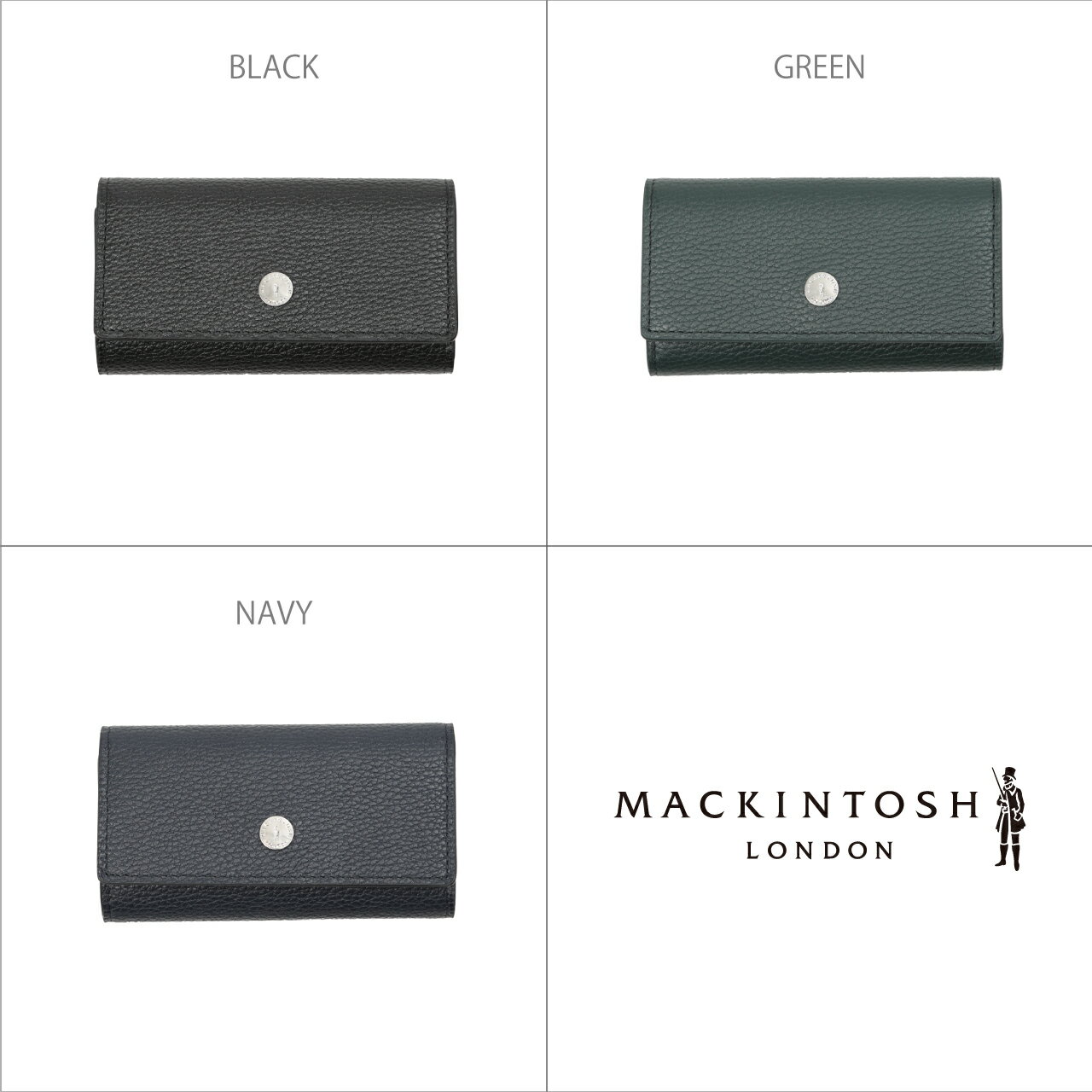 マッキントッシュ ロンドン MACKINTOSH LONDON メダル MEDAL キー ケース 6連 KEY CASE リング 鍵 カギ カード 牛革 シュリンク 型押し ソフト シンプル コンパクト メンズ レディース ユニセックス 小物 laj6060076 BLACK GREEN NAVY 黒 緑 紺 ブラック グリーン ネイビー