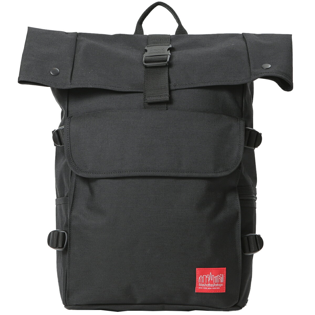 マンハッタン ポーテージ Manhattan Portage Silvercup Backpack バックパック リュック デイパック ロールトップ フラップ メンズ レディース ユニセックス カジュアル コーデュラ スクールバッグ 通勤 通学 シンプル ナイロン lim0123601-0010 ブラック Black 黒