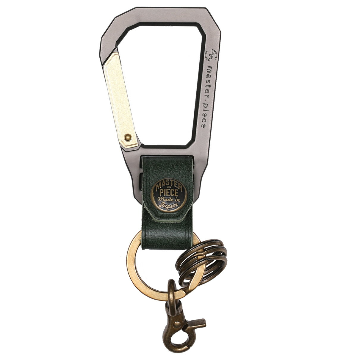 マスターピース カラビナ 2000 キー ホルダー 鍵 アタッチメント アクセサリー シンプル スマート ベーシック ヌメ オイル 真鍮 ブラス ゴールド リン...