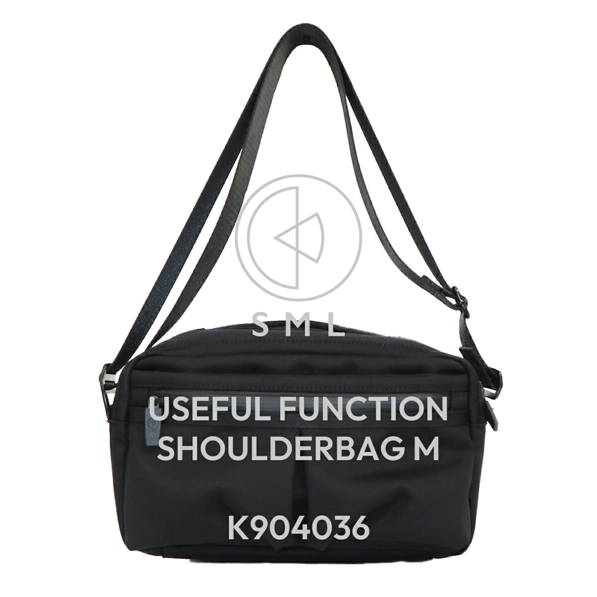 エスエムエル SML アーリング ERLING ユースフル ファンクション ショルダー バッグ K904036 USEFUL FUNCTION SHOULDER BAG M クロスボディ ポーチ ナイロン ポリエステル トラベル ミニマル シンプル メンズ レディース ユニセックス liy0904036-0010 BLACK ブラック 黒