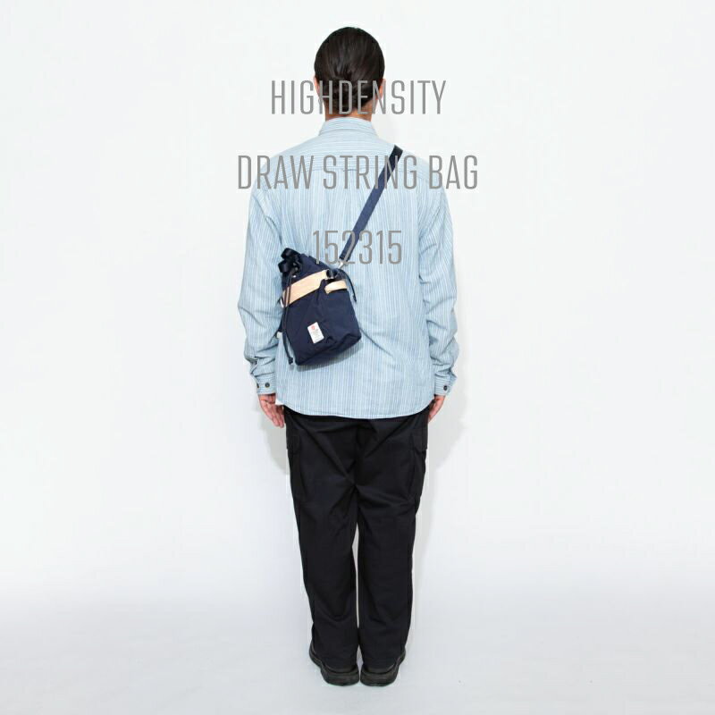 アッソブ ショルダーバッグ メンズ アッソブ AS2OV アンバイ UNBY ハイデンシティ HIGHDENSITY 巾着 ショルダー バッグ DRAW STRING SHOULDER BAG コンパクト クロスボディ 通勤 通学 カジュアル ナイロン ポリエステル レザー メンズ レディース ユニセックス luy0152315 BLACK NAVY 黒 紺 ブラック ネイビー