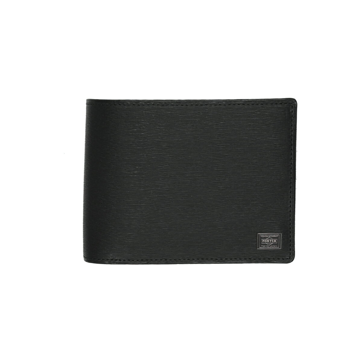 ポーター 革バッグ メンズ ポーター カレント ウォレット 052-02203 PORTER CURRENT 吉田鞄 二つ折り 財布 HALF FOLD WALLET シンプル スリム スマート ベーシック 小銭入れ付き 牛革 ステア レザー LEATHER ジャカード 鞣し MADE IN JAPAN 日本製 lyd05202203-0010 BLACK ブラック 黒