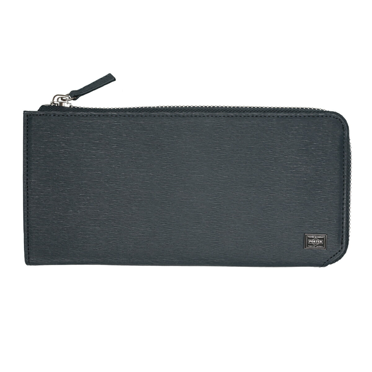 ポーター カレント ロングウォレット 052-02210 PORTER CURRENT 吉田鞄 L字 ファスナー ジッパー 長 財布 LONG WALLET シンプル スリム スマート ベーシック 牛革 ステア レザー LEATHER ジャカード 鞣し MADE IN JAPAN 日本製 lyd05202210-0060 NAVY ネイビー 紺