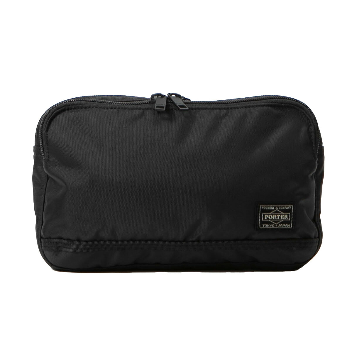 ポーター フラッシュ ウエスト バッグ 689-05942 PORTER FLASH 吉田鞄 WAIST BAG クロスボディ シンプル ミリタリー カジュアル ボンディング ナイロン メンズ レディース ユニセックス MADE IN JAPAN 日本製 lyd68905942-0010 BLACK ブラック 黒