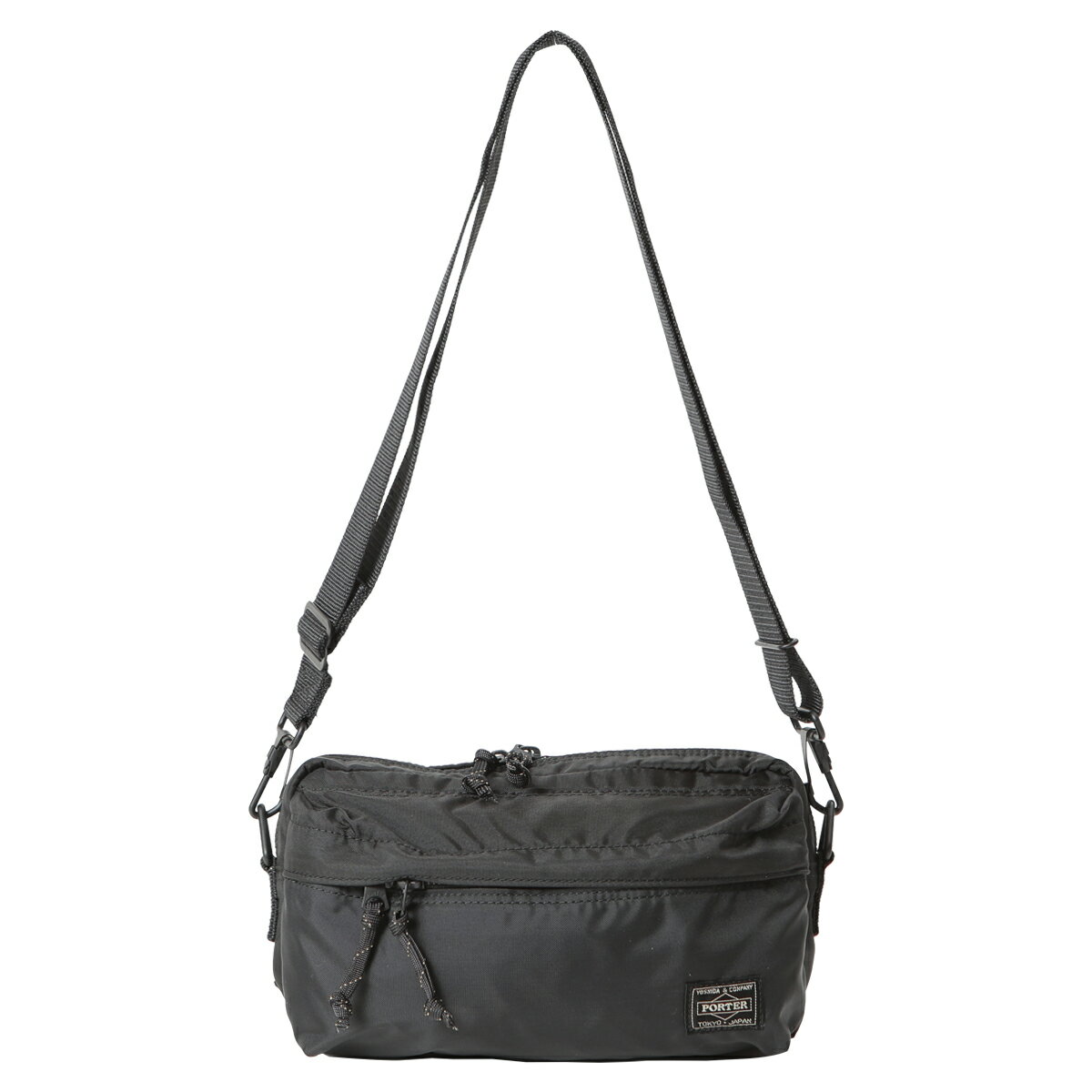 ポーター フォース 2WAY ウエスト バッグ 855-07501 PORTER FORCE 吉田鞄 WAIST BAG クロスボディ ショルダー シンプル ミリタリー カジュアル ナイロン オレンジ モチーフ メンズ レディース ユニセックス MADE IN JAPAN 日本製 lyd85507501-0010 BLACK ブラック 黒