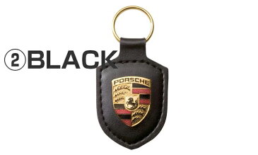 【 ポルシェ 純正 クーポン対象 】 クレスト レザー キーホルダー PORSCHE ドライバーズ セレクション カラー 6色 ベージュ ブラック グレー ホワイト レッド ブルー 革製タグ キーリング アクセサリー【メール便 全国 送料無料 】