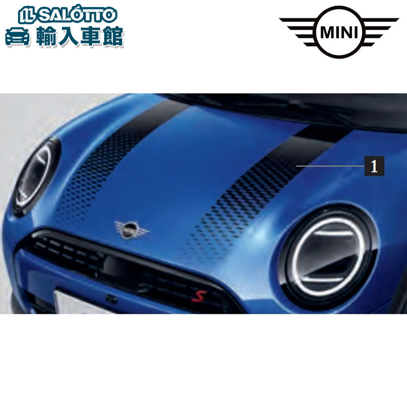 乐天商城 - 【BMW MINI 純正 】 JCW ボンネット ストライプ ブラック F66 F65 F67 John Cooper Works ボディ エンジンフード ステッカー デカール 黒 ミニ オリジナル アクセサリー