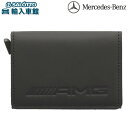 【 ベンツ 純正 】カードケース AMG レザー ブラック 約6.8×1.6×10.2cm スリム ロゴ セクリッド カード入れ 4～6枚 収納 紙幣 お札 ポケット RFID IC カード スキミング 防止 薄型 メンズ レディース 兼用 ケース 牛革 メルセデス・ベンツ オリジナル アクセサリー