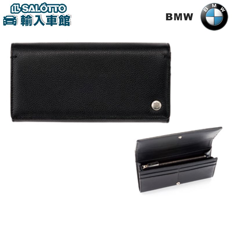 【 BMW 純正 クーポン対象 】 長財布 レディース レザー カーフ 牛革カラー：ブラック レザーサイズ：約19×10×2cm ポケットが外側に1つ、内側に4つ カードは10枚収納可能 イタリア製 財布 ウォレット