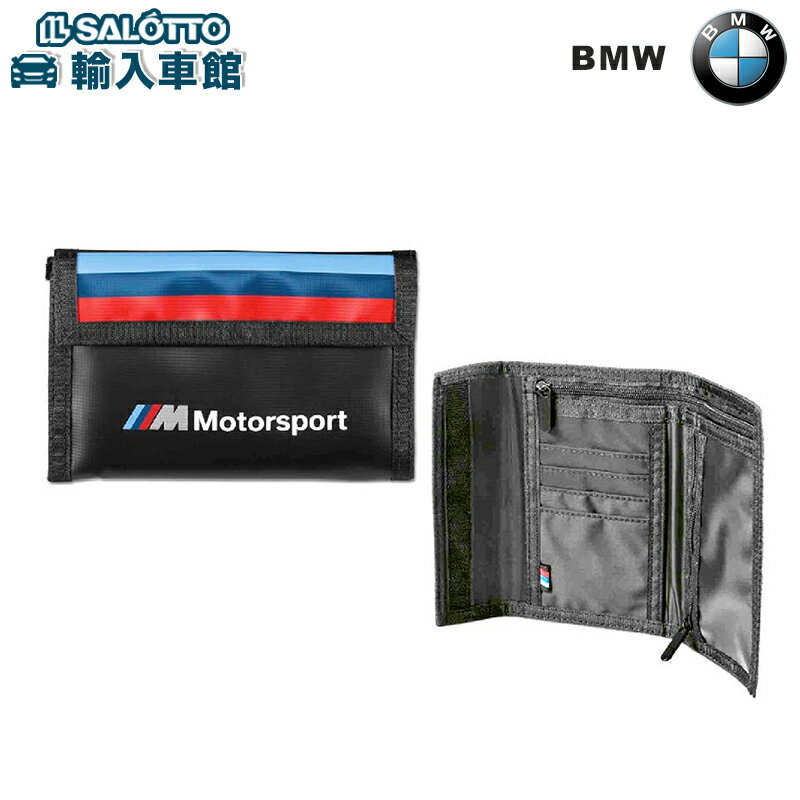 【 BMW 純正 】M Motorsport ウォレット 折りたたみ 財布 約14×10cm 札入れ カード コイン ケース 防水 ビーエムダブリュー オリジナル アクセサリー