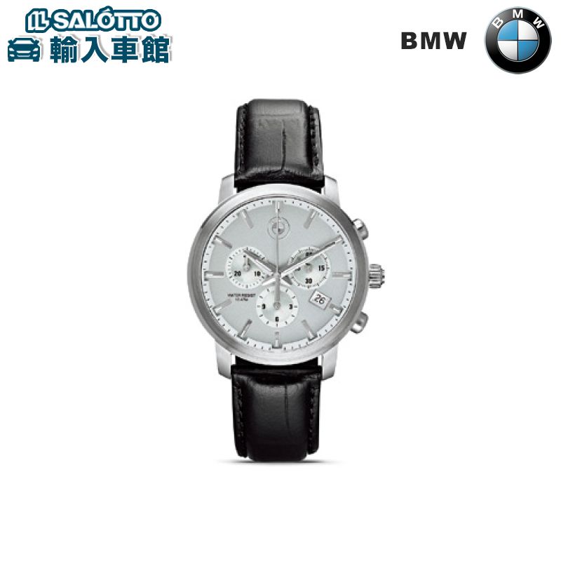 【 BMW 純正 お買い物マラソンクーポン 対象 】 クロノグラフ ウォッチ （メンズ） / ブラック・レザー 腕時計世界最大の時計専門店TOURNEAUと開発製作 BMWギフト・ボックス入り
