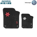 【 VW 純正 】フロアマット 1車分 アップ レッド ホワイト フラワー 押し型加工 ロゴ 入り フロント リア フロアー マット up! フォルクスワーゲン...