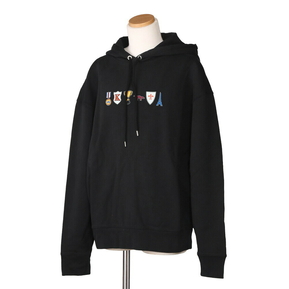 ＼クーポン5%OFF／ メゾンキツネ／MAISON KITSUNE "PRIZES OVERSIZE HOODIE" メンズ ・長袖裏毛パーカー・フーディ— (ブラック) LM00712KM0001 P199／BLACK[返品OK]