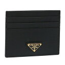 プラダ/PRADA トライアングルロゴ・型押しレザー・カードケース・名刺入れ(ブラック) 1MC025 SAFFIANO TRIANG(QHH)NERO[返品無...