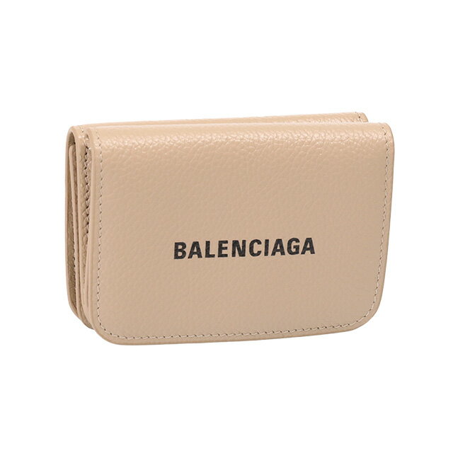 バレンシアガ 財布（レディース） 【ゲリラTIME SALE&P5倍】バレンシアガ／BALENCIAGA "CASH MINI WALLET・キャッシュミニウォレット"ロゴ入り・3つ折り小財布・ミニ財布・コインケース(ウォームベージュ×ブラック) 593813 1IZI3 2761／WARM BEIGE*L BLACK