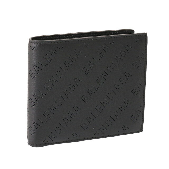 バレンシアガ 【クーポン5%OFF】バレンシアガ／BALENCIAGA "CASH SQUARE FOLD WALLET"キャッシュ スクエア フォールドウォレット"ロゴ入り・2つ折り財布(ブラック) 594549 D6WZN 1000／BLACK