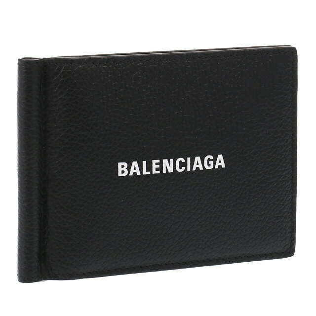 バレンシアガ／BALENCIAGA "CASH SQUARE WAL CLIP"キャッシュ スクエア クリップウォレット"ロゴ入りマネークリップ・2折り財布(ブラック×ホワイト) 625819 1IZI3 1090／BLACK*L WHITE