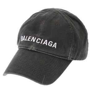 【タイムセール+PT5倍】バレンシアガ／BALENCIAGA"HAT LOGO FRONT CAP"フロントロゴ入りキャップ・帽子(ダークグレー×ホワイト)673319 410B2 1177／DARK GREY/WHITE
