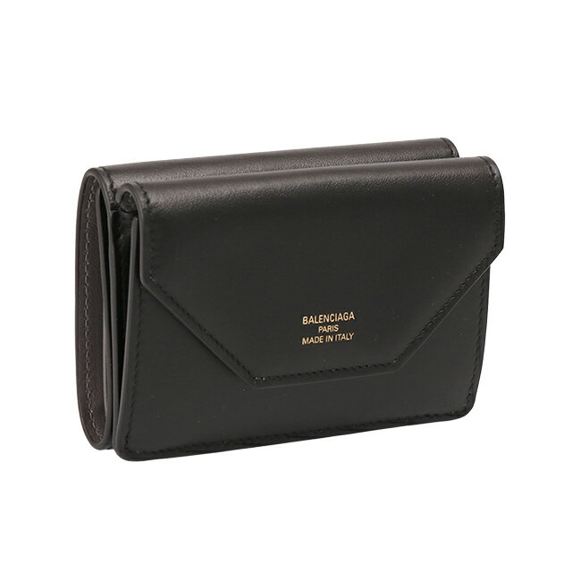 バレンシアガ 財布（レディース） 【P5倍】バレンシアガ／BALENCIAGA "ENVELOPE・エンベロップミニウォレット"3つ折り小財布・ミニ財布(ブラック×ダークグレー)736730 2AABY 1061／BLACK