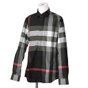 バーバリー 【4月目玉&クーポン5%OFF】バーバリー／BURBERRY "チェック ストレッチコットンポプリン シャツ"チェックデザイン長袖シャツ・ロングスリーブシャツ(チャコールチェック) 8023772／CHARCOAL IP CHK