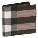 バーバリー 【タイムSALE＆クーポン5%OFF】バーバリー／BURBERRY "CC BILL COIN"チェック＆レザーインターナショナル バイフォールド コインウォレット・小銭入れ付き・二つ折り財布(ダークバーチブラウン) 8052802 A8900／DARK BIRCH BROWN