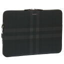 【タイムSALE＆クーポン5 OFF】バーバリー／BURBERRY LAPTOP CASE チャコールチェック デジタルケース ラップトップ タブレットケース 16インチPCケース ポーチ(チャコール) 8058274 A1208／CHARCOAL