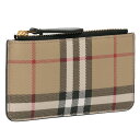 【タイムSALE＆クーポン5 OFF】バーバリー／BURBERRY KELBROOK アヴィンテージチェック コインケース ウィズ ストラップ キーリング付きキーポーチ カードケース(アーカイブベージュ×ブラック) 8058472 A7026