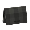 【タイムSALE＆クーポン5 OFF】バーバリー／BURBERRY FLINT チェック＆レザー フォールディング カードケース 名刺入れ(チャコール) 8070204／CHARCOAL