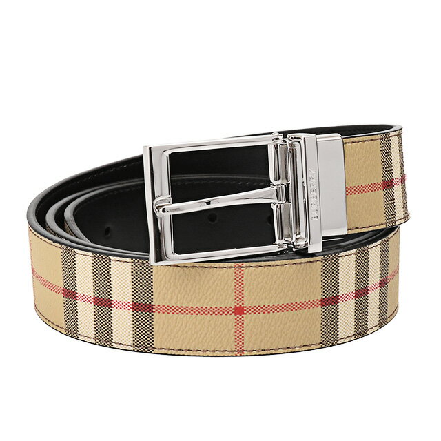 バーバリー ベルト（メンズ） 【クーポン5%OFF】バーバリー／BURBERRY "MB LOUIS35 RVS DFC・ルイス35"メンズ 35MM リバーシブル チェックベルト(アーカイブベージュ×シルバー) 8072333 A7468／ARCHIVE BEIGE*SILVER