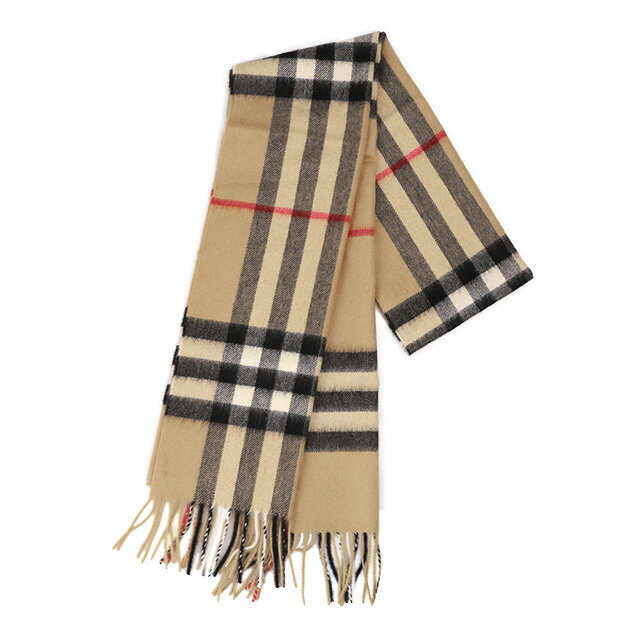 バーバリー マフラー（レディース） 【クーポン5%OFF】バーバリー／BURBERRY "MU GIANT CHK SFA CS SC” 30*168cm・ユニセックス・ジャイアントアイコン　クラシックチェック カシミアスカーフ・マフラー・フリンジ(アーカイブベージュ) 8076576 A7026／ARCHIVE BEIGE