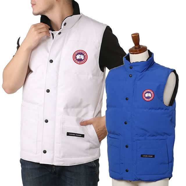 カナダグース／CANADA GOOSE "FREESTYLE CREW VEST・フリースタイルクルーベスト"メンズダウンベスト(ロイヤルブルー・ホワイト) 4154MPB 64・25／ROYAL PBI BLU・BLANC