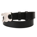【クーポン5%OFF】 セリーヌ/CELINE ”ラージ トリオンフ ベルト”ヴィンテージカーフスキン・3cm幅 メンズ レザー ロゴベルト (ブラック) 45...