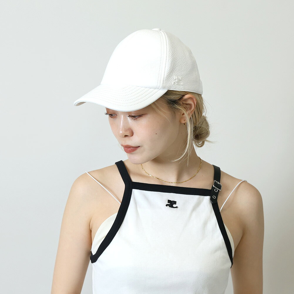 【ポイント10倍】【SUMMER SALE2】クレージュ／COURREGES "REEDITION VINYL CAP・リエディションビニールキャップ" レディース・ロゴ入り・ベースボールキャップ・帽子(ホワイト) PERACT002 VY0014 0001／WHITE[返品OK] iltelaio-10027306 イル テライオ サンプル画像2