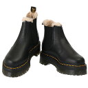 ドクターマーチン サイドゴアブーツ レディース 【クーポン5%OFF】ドクターマーチン／Dr.Martens "2976 QUAD FUR LINED・2976 クアッド ファー ライニング プラットフォーム チェルシー " サイドゴア・ファー&ピサレザー・厚底ショートブーツ(ブラック) 25635001