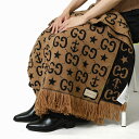 【クーポン5%OFF】 グッチ/GUCCI リバーシブル ブランケット ”ウール&カシミヤ”・130×185cm・大判ウールブランケット(ブラック×ブラウン) ...