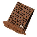 【クーポン5%OFF】 グッチ/GUCCI リバーシブル ブランケット ”ウール&カシミヤ”・130×185cm・大判ウールブランケット(ブラック×ブラウン) ...