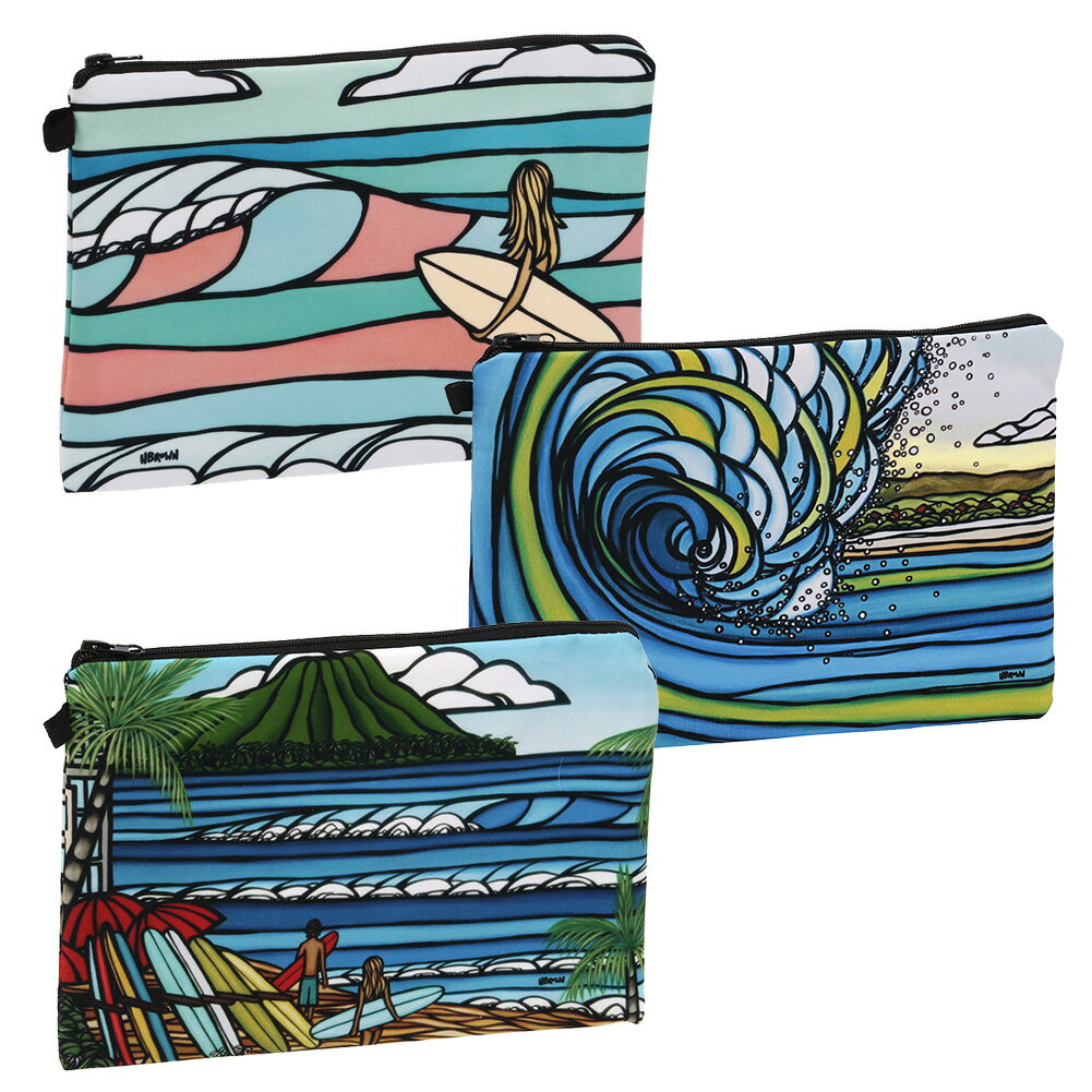 【P5倍】ヘザーブラウン／HEATHER BROWN BEACH CLUTCHES ビーチクラッチ” デザインプリントポーチ クラッチバッグCANDY SURF／OUTER REEF／WAIKIKI HOLIDAYHB0230MB／HB0240MB／HB0250MB