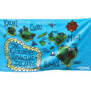 【クーポン5 OFF】ヘザーブラウン／HEATHER BROWN BEACH TOWELS HAWAII MAP ハワイマップ デザインプリントビーチタオル ブランケット(ハワイマップ) HB0105MT／HAWAII MAP