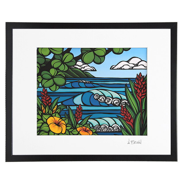 【額付き＆P10倍】ヘザーブラウン／HEATHER BROWN ART PRINT W50.8×H40.6cm TROPICAL PARADISE アートプリント トロピカルパラダイス Lサイズ横 サイン入り 絵画 HB9137P