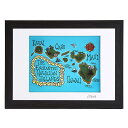 【額付き＆P5倍 クーポン5 OFF】ヘザーブラウン／HEATHER BROWN ART PRINT W35.6×H28.0cm HAWAII MAP アートプリント ハワイマップ Mサイズ横 サイン入り 絵画 HB9036P／HAWAII MAP