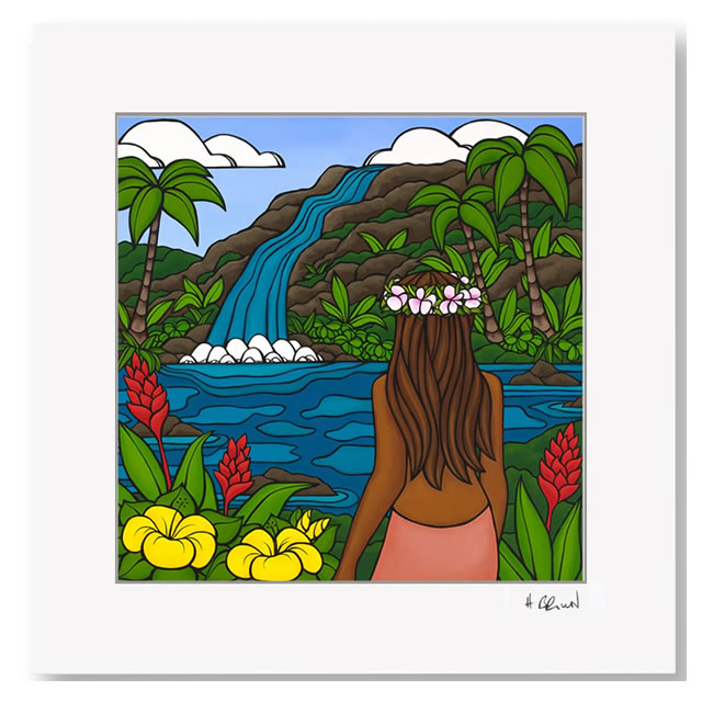 【額付き＆P10倍】ヘザーブラウン／HEATHER BROWN ART PRINT W30.5×H30.5cm ISLAND BEAUTY アイランドビューティ” アートプリントMサイズ正方形 サイン入り 絵画 HB9955P／ISLAND BEAUTY