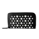 【目玉商品タイムセール】ジミーチュウ/JIMMY CHOO"CARNABY・カーナビー"スタースタッズラウンドファスナー長財布(ブラック×ホワイト)CARNABY ENL 183/BLACK*WHITE