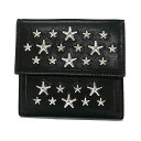 【目玉商品タイムセール】ジミーチュウ/JIMMY CHOO"FRIDA CST・フリーダ"スタースタッズラウンドファスナー小財布(ブラック)FRIDA CST 010003/BLACK