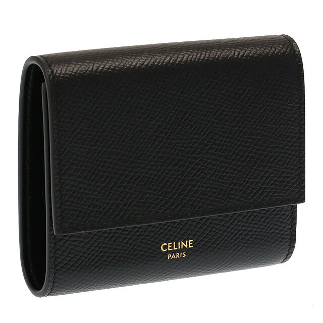 セリーヌ 財布（レディース） 【クーポン5%OFF】セリーヌ／CELINE"SMALL TRIFOLD WALLET・スモールトリフォールドウォレット" グレインドカーフスキン・3つ折り小財布・コンパクトウォレット(ブラック)10B57 3BEL 38NO／BLACK