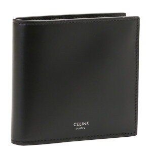 【目玉商品+PT5倍】セリーヌ／CELINE"BI-FOLD WALLET"バイフォールドウォレット・スムースレザー・2つ折り財布(ブラック)10B65 3BGO 38SI／BLACK