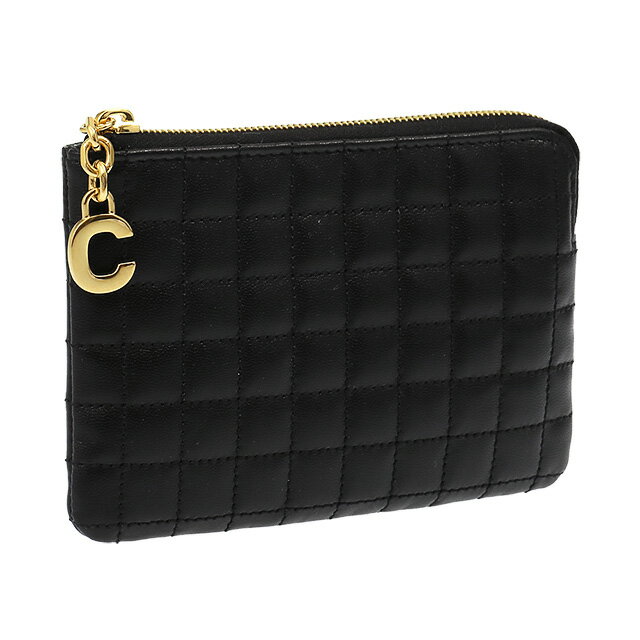 【クーポン5%OFF】セリーヌ／CELINE "COIN AND CARD POUCH・コイン＆カードポーチ" エンボスレザー・フック付きコイン＆カードポーチ(ブラック) 10B82 3BFL 38NO／BLACKのサムネイル