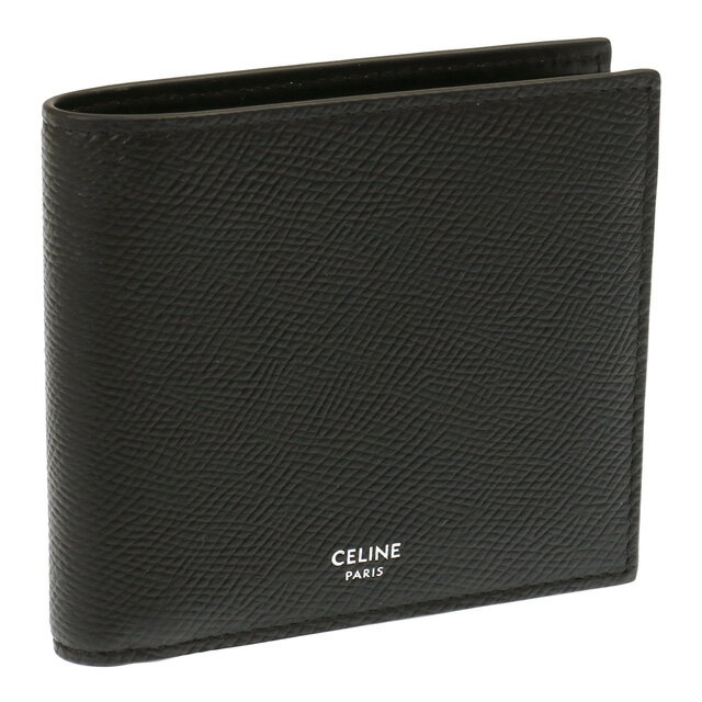 【P5倍】セリーヌ／CELINE "BI-FOLD WALLET" コインコンパートメント付きバイフォールドウォレット・グレインドカーフスキン・2つ折り財布(ブラック) 10C87 3BEN 38SI／BLACK